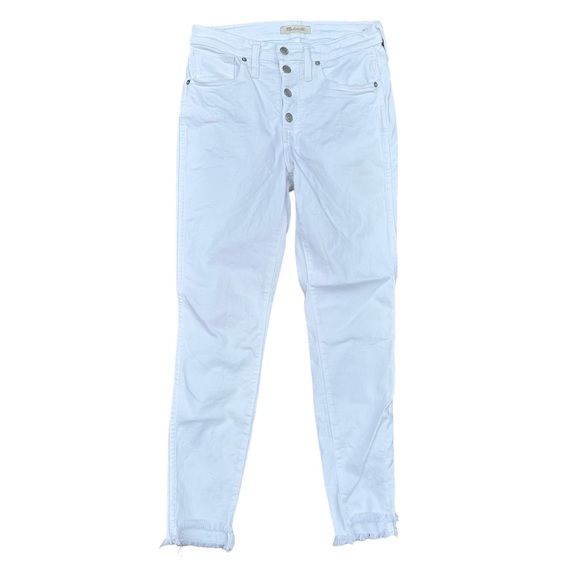 Madewell High-Rise Skinny Jeans in Pure White: Step-Hem Edition Women Stretch 27 - Picture 4 of 13
